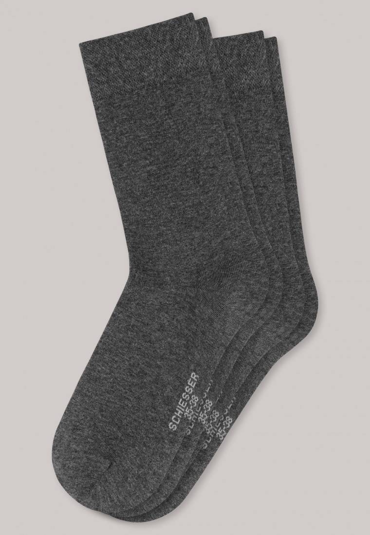 Schiesser Damensocken 2er-Pack anthrazit meliert - Long Life Cool Blitzangebot