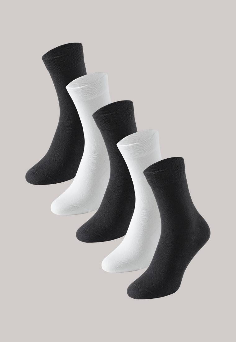 Schiesser Damensocken 5er-Pack stay fresh schwarz-weiß - Bluebird Räumungsverkauf