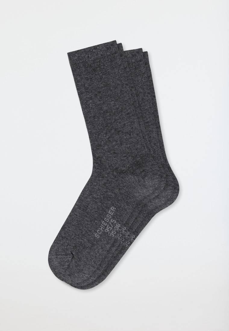 Schiesser Damensocken 2er-Pack Organic Cotton grau-meliert - 95/5 Riesige Ersparnisse