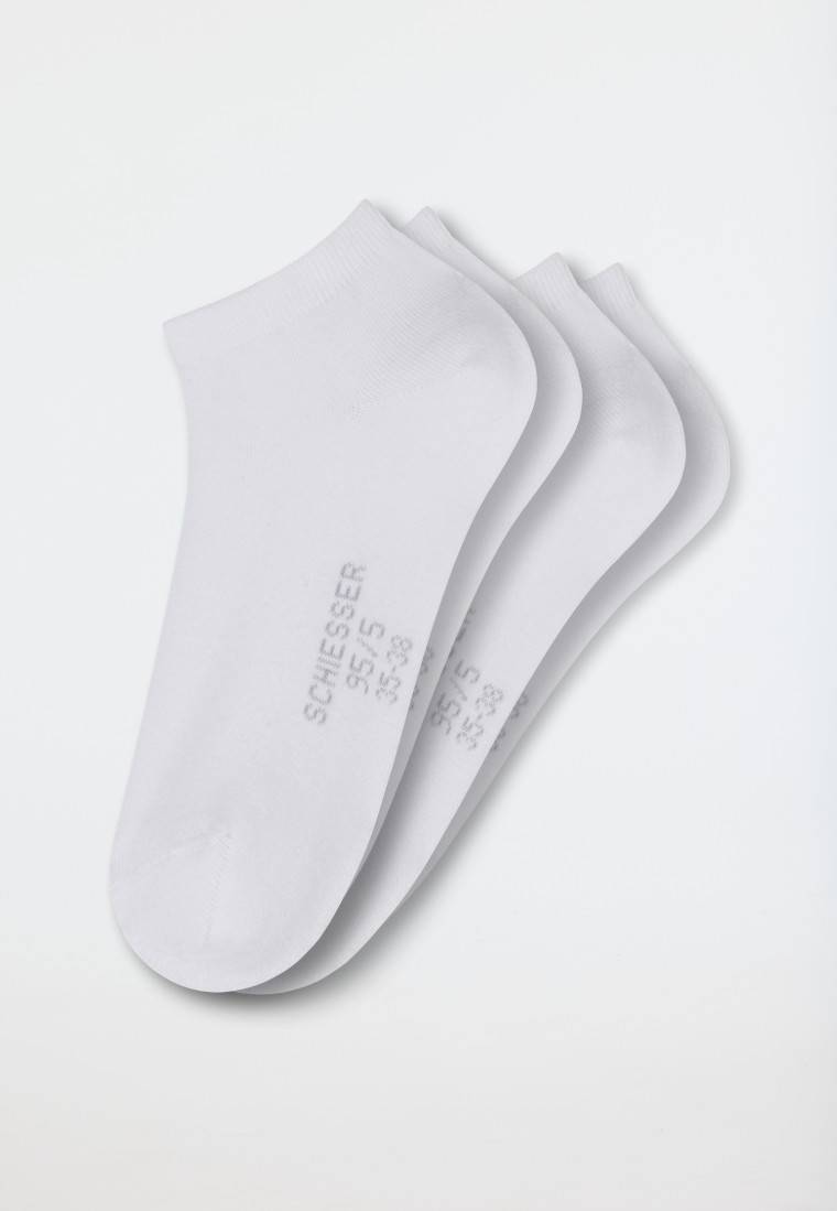Schiesser Damensneaker 2er-Pack Organic Cotton weiß - 95/5 Tiefpreis