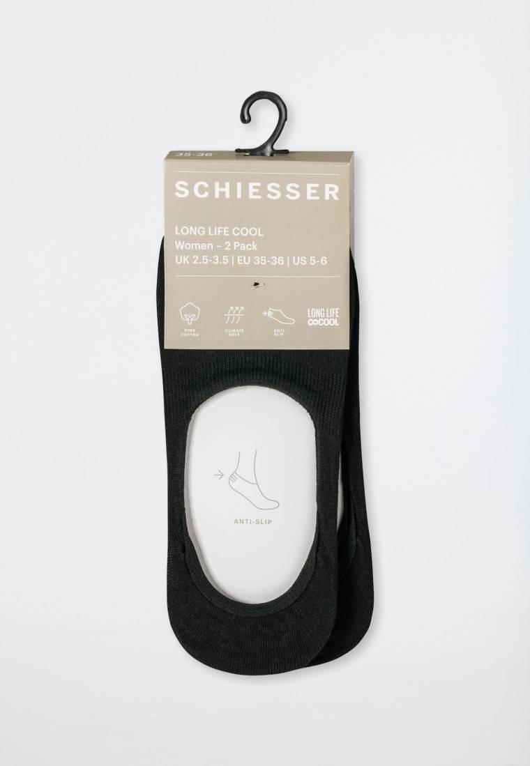 Schiesser Inshoe-Damensocken 2er-Pack schwarz - Long Life Cool Letzte 3 Tage