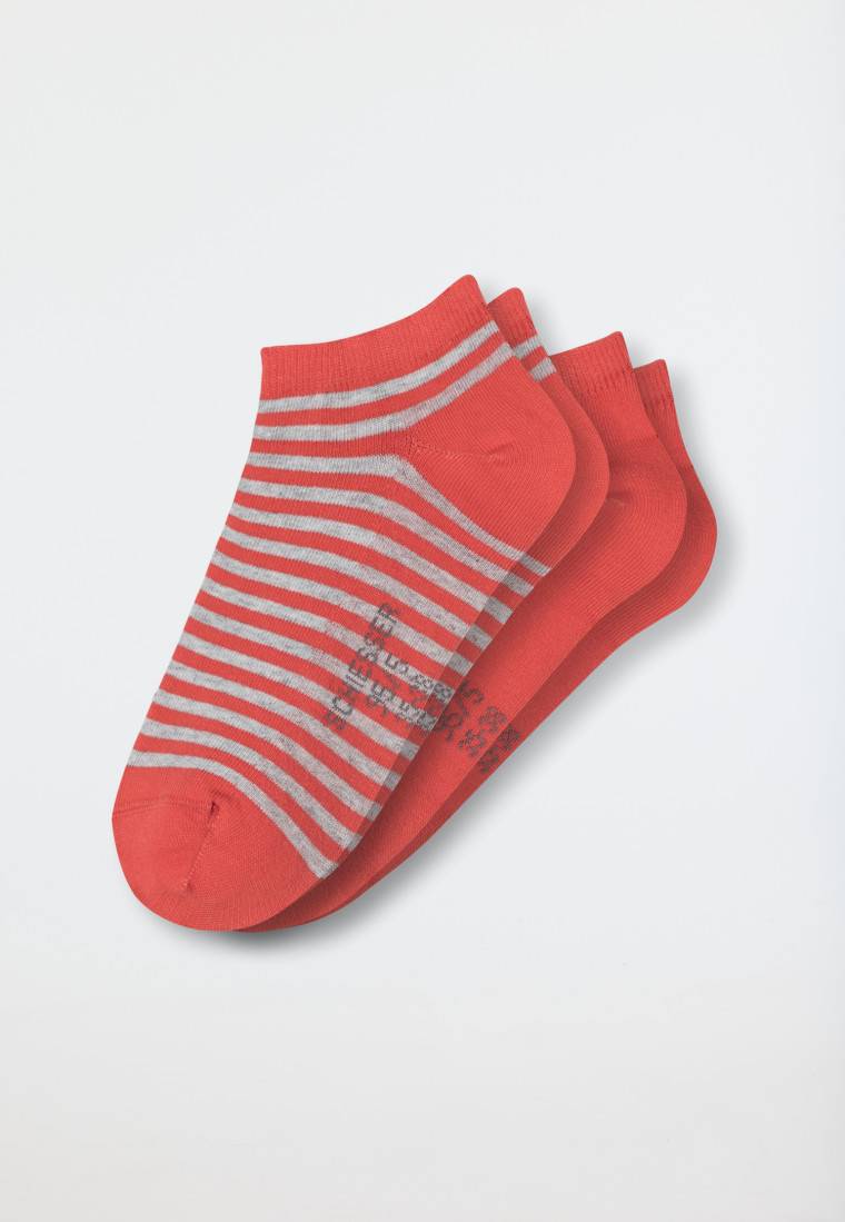 Schiesser Damensneaker Doppelpack Organic Cotton rot/gestreift - 95/5 JETZT KAUFEN