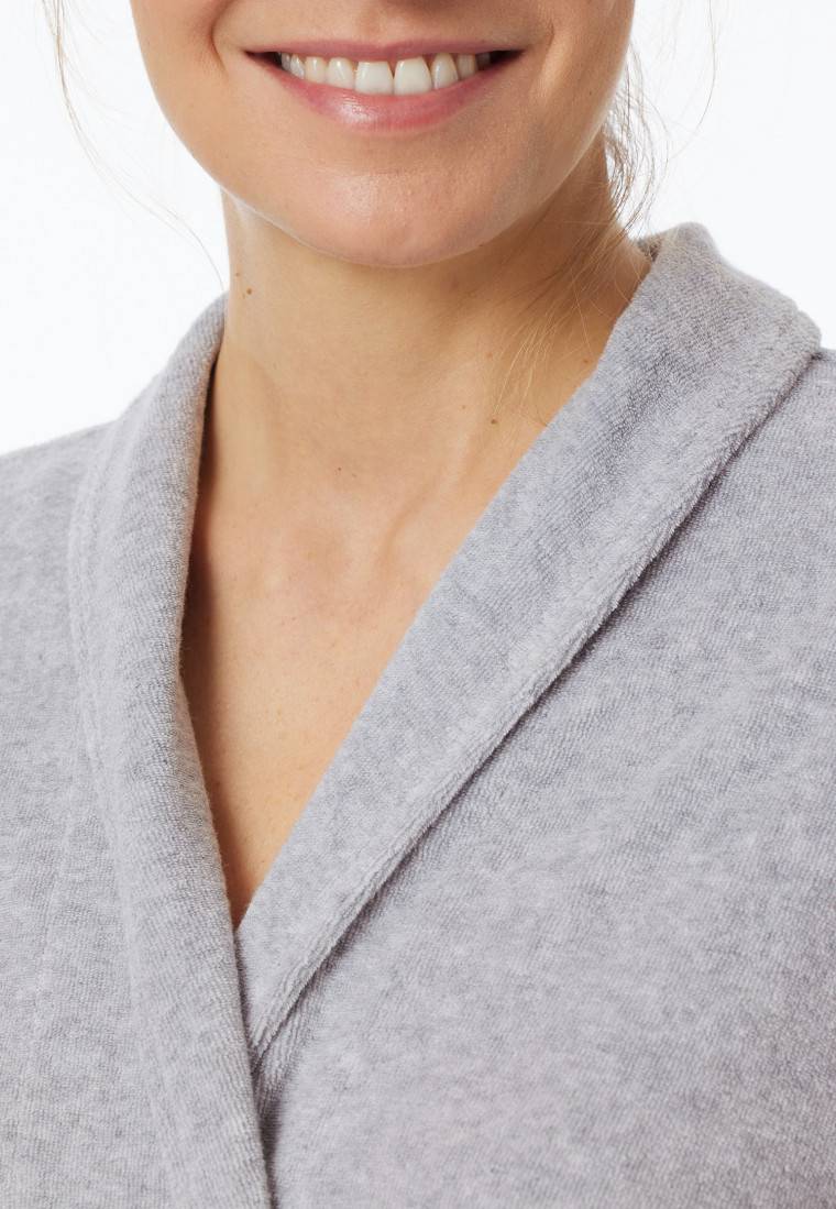 Schiesser Bademantel Leichtfrottee grau meliert - selected!premium Nur für heute