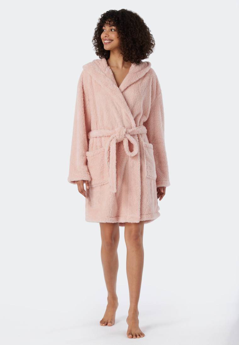 Schiesser Morgenmantel Teddy-Fleece Comfort-Fit rosé - Essentials Kostenloser Versand international