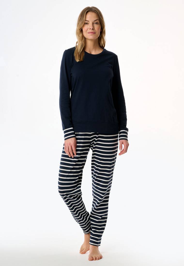 Schiesser Schlafanzug lang nachtblau - Casual Essentials Angebote
