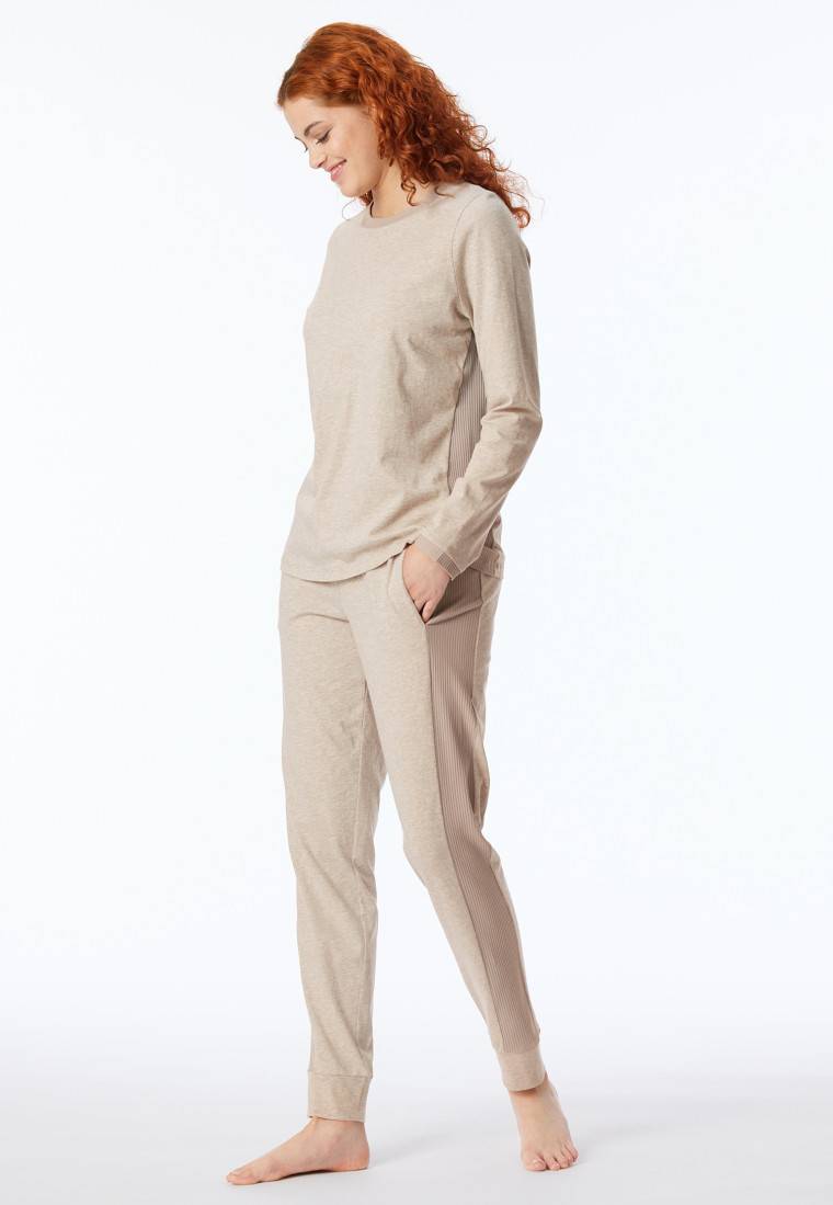 Schiesser Schlafanzug lang Bio-Baumwolle natur - Casual Nightwear