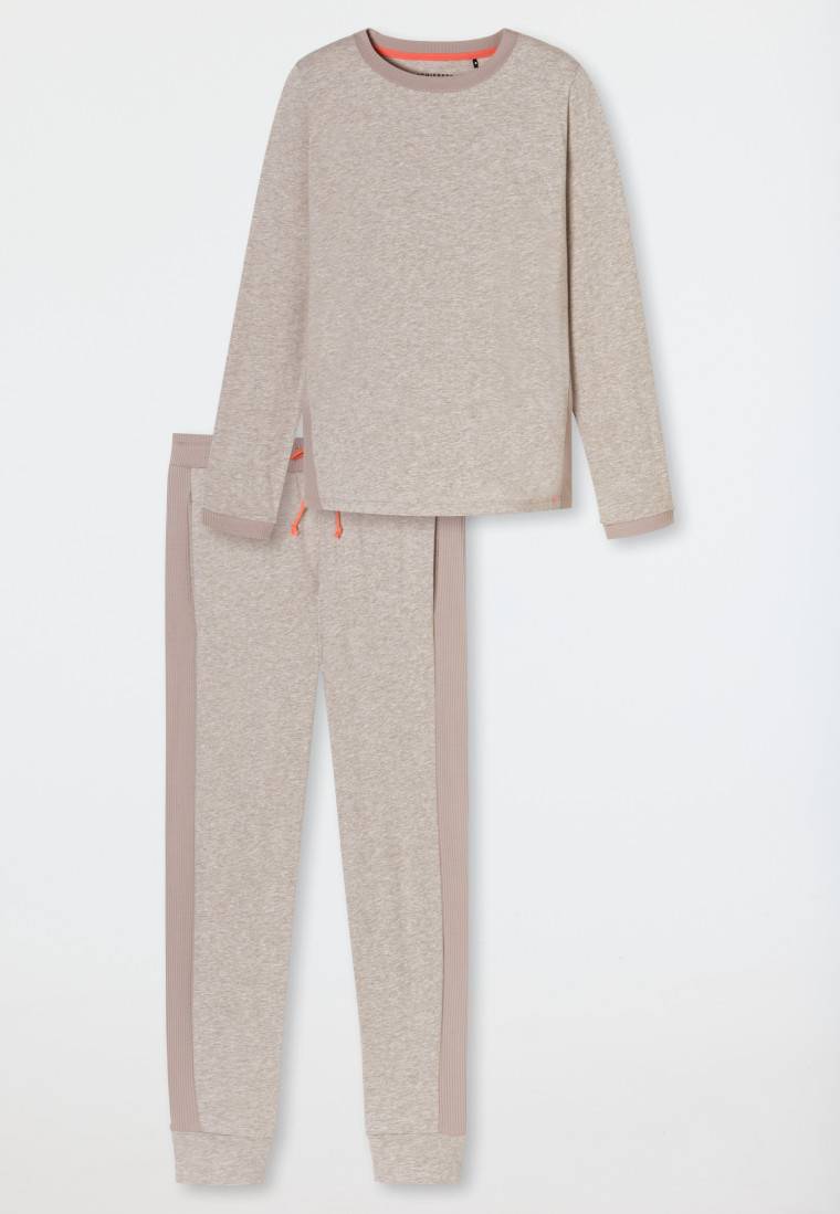 Schiesser Schlafanzug lang Bio-Baumwolle natur - Casual Nightwear Sonderangebot