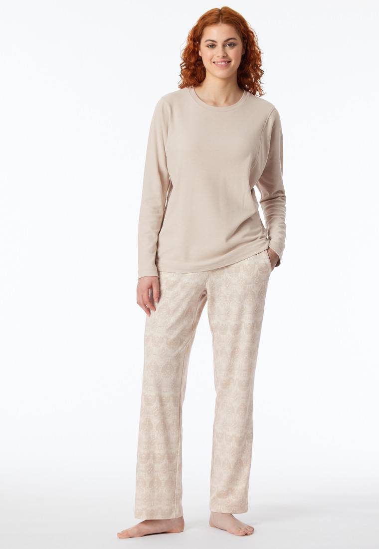 Schiesser Schlafanzug lang wärmend beige - Selected Premium Warming