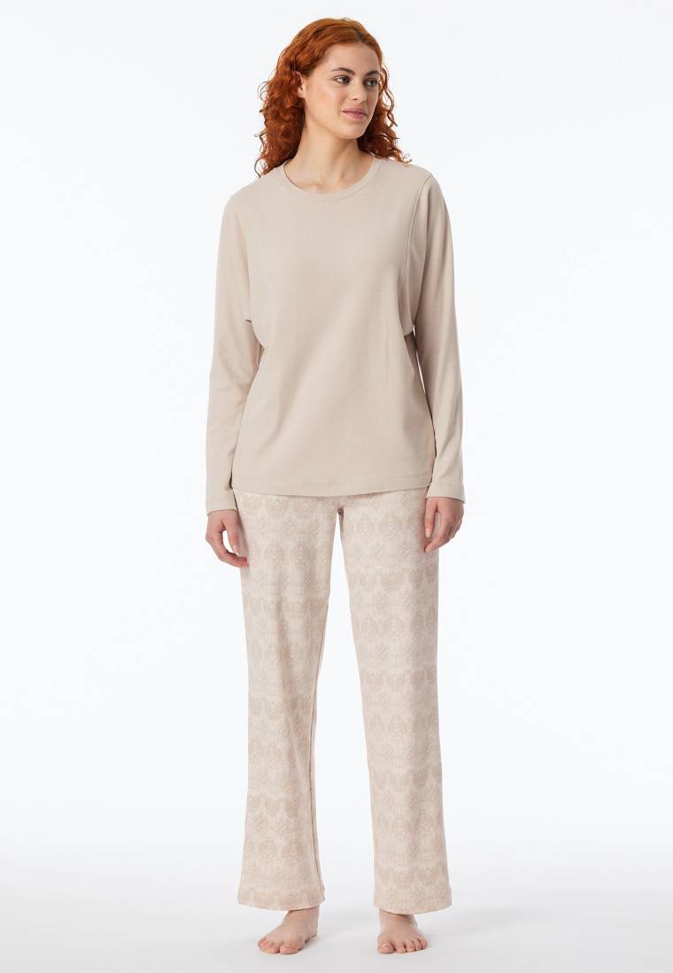 Schiesser Schlafanzug lang wärmend beige - Selected Premium Warming Vatertagsangebot