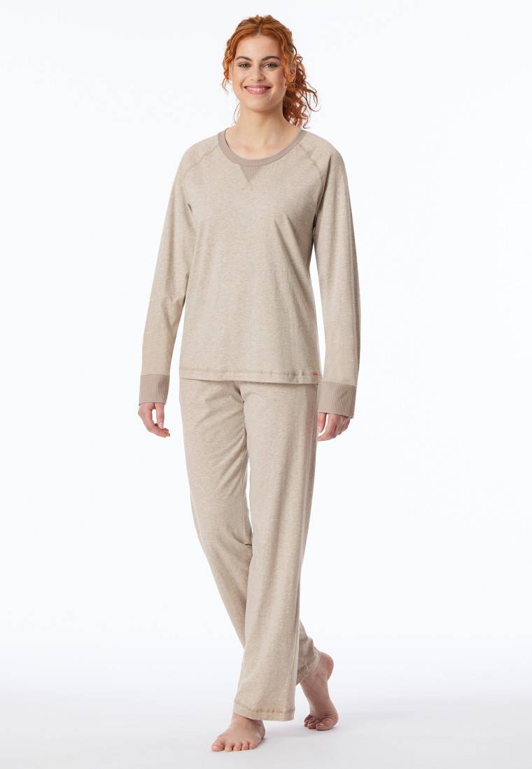 Schiesser Schlafanzug lang natur - Casual Nightwear Heißer Verkauf