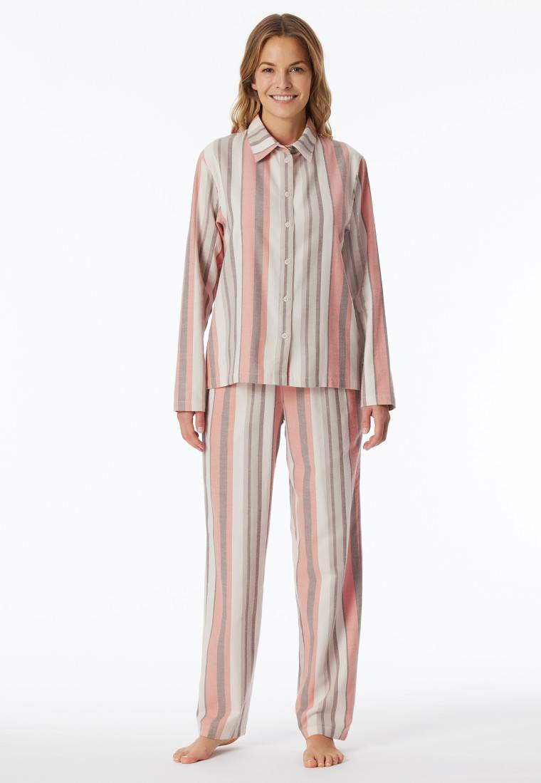 Schiesser Pyjama lang Webware Streifen multicolor - Modern Nightwear Top Angebot