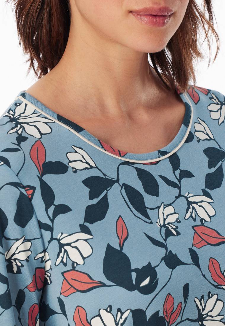Schiesser Nachthemd langarm Blumen mehrfarbig bedruckt - Comfort Nightwear Große Rabatte