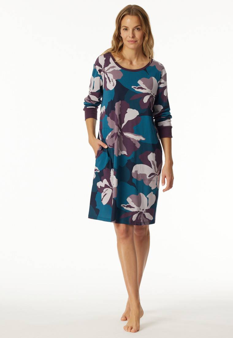 Schiesser Nachthemd langarm Interlock multicolor bedruckt - Modern Nightwear