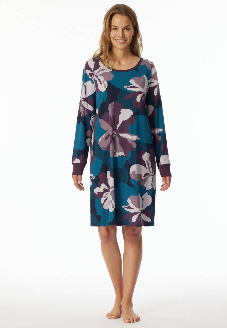 Schiesser Nachthemd langarm Interlock multicolor bedruckt - Modern Nightwear Kauf eins, bekomm eins gratis