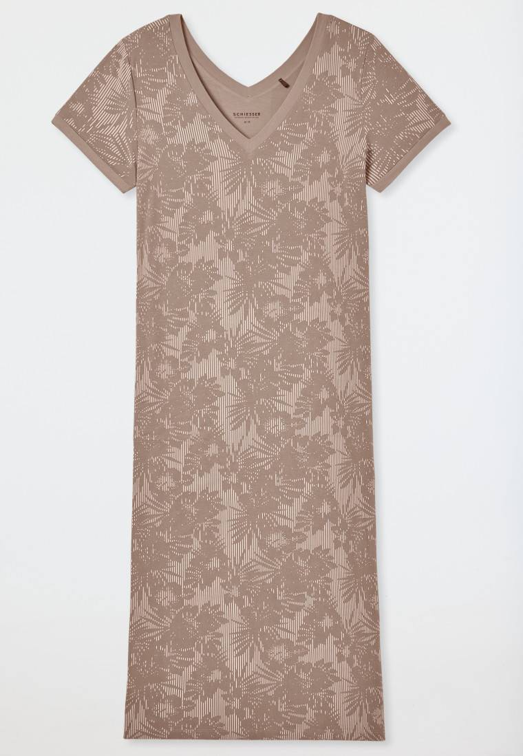 Schiesser Sleepshirt kurzarm V-Ausschnitt clay - selected! premium inspiration Wochenangebot