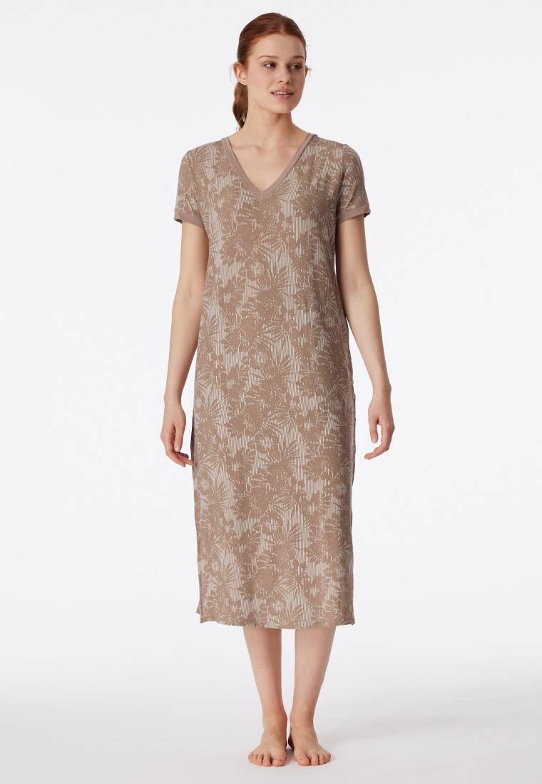 Schiesser Sleepshirt kurzarm V-Ausschnitt clay - selected! premium inspiration Wochenangebot