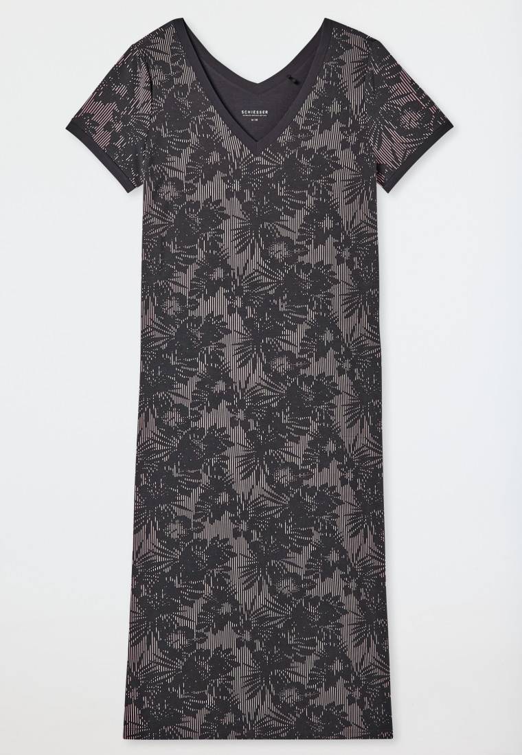 Schiesser Sleepshirt kurzarm V-Ausschnitt multicolor - selected! premium inspiration Kostenlose Rückgabe