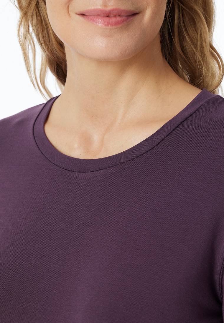 Schiesser Shirt langarm rundhals pflaume - Mix+Relax Begrenzte Freigabe