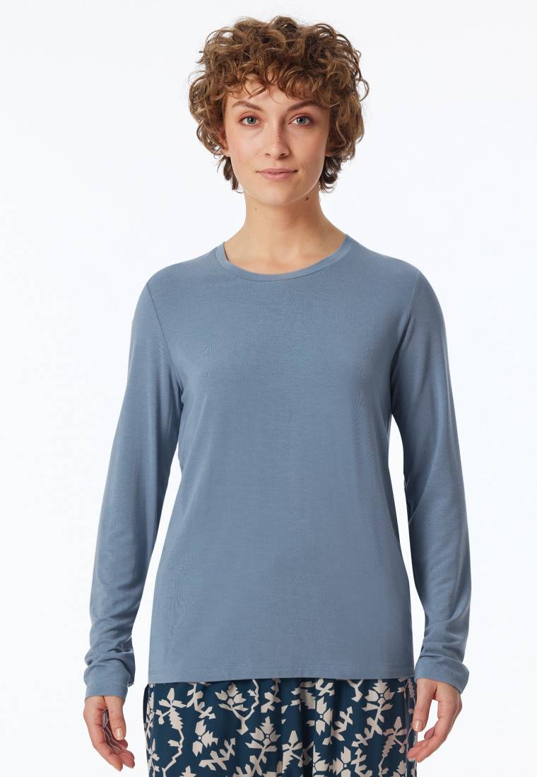 Schiesser Shirt langarm rundhals blaugrau - Mix+Relax Letzte 3 Tage