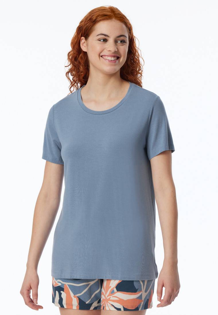 Schiesser Shirt kurzarm rundhals blaugrau - Mix+Relax JETZT KAUFEN