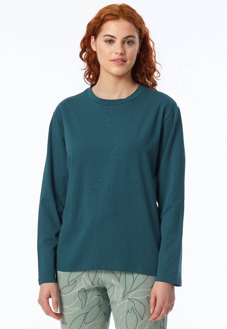 Schiesser Shirt langarm rundhals petrol - Mix+Relax Sonderangebot der Fabrik