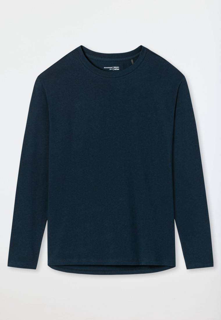 Schiesser Shirt langarm dunkeblau - Mix+Relax Nur noch ein Tag übrig