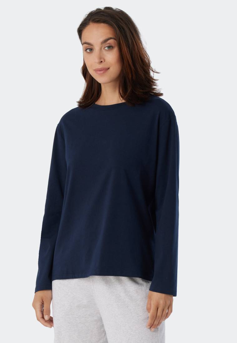 Schiesser Shirt langarm dunkeblau - Mix+Relax Nur noch ein Tag übrig