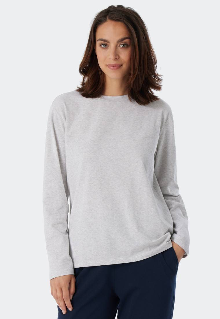 Schiesser Shirt langarm grau meliert - Mix+Relax Super Rabatt