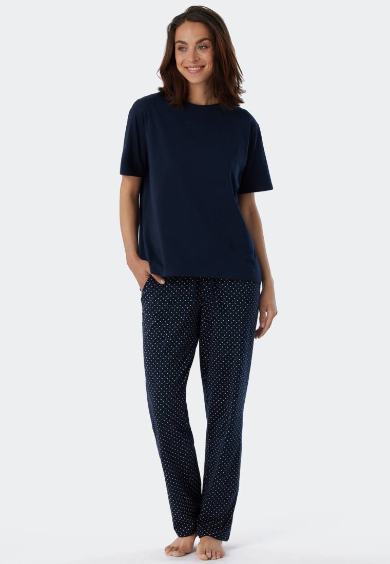 Schiesser Shirt kurzarm dunkelblau - Mix+Relax