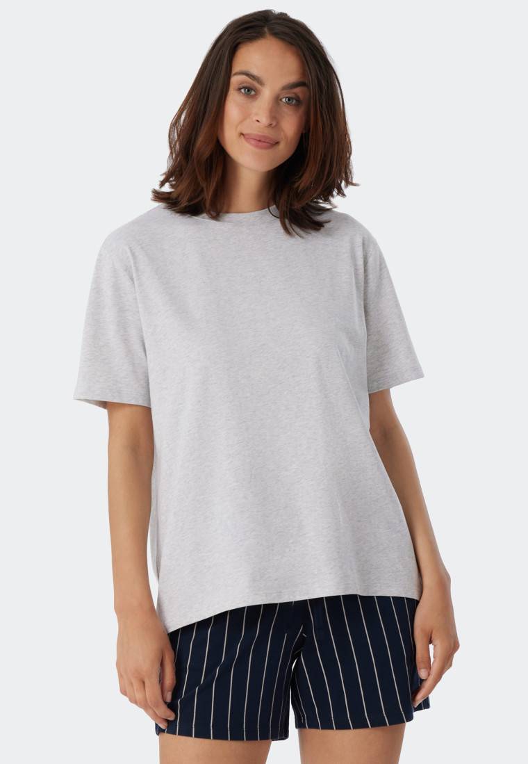 Schiesser Shirt kurzarm grau meliert - Mix+Relax Fabrikladen