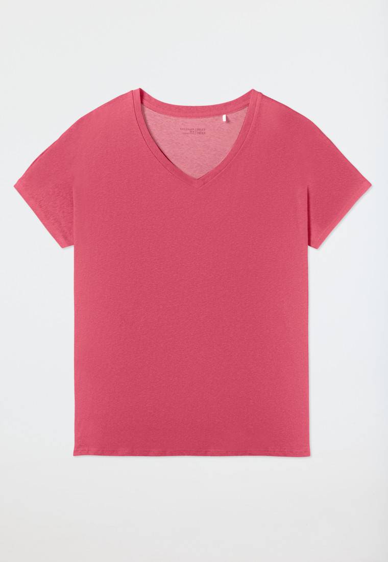 Schiesser Shirt kurzarm V-Ausschnitt pink - Mix+Relax Im Verkauf