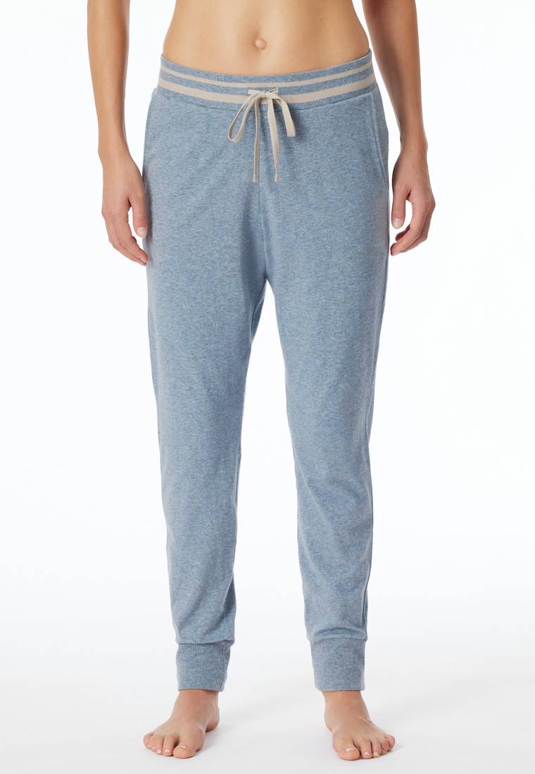 Schiesser Loungehose lang Organic Cotton Bündchen jeans-meliert - Mix+Relax 2025