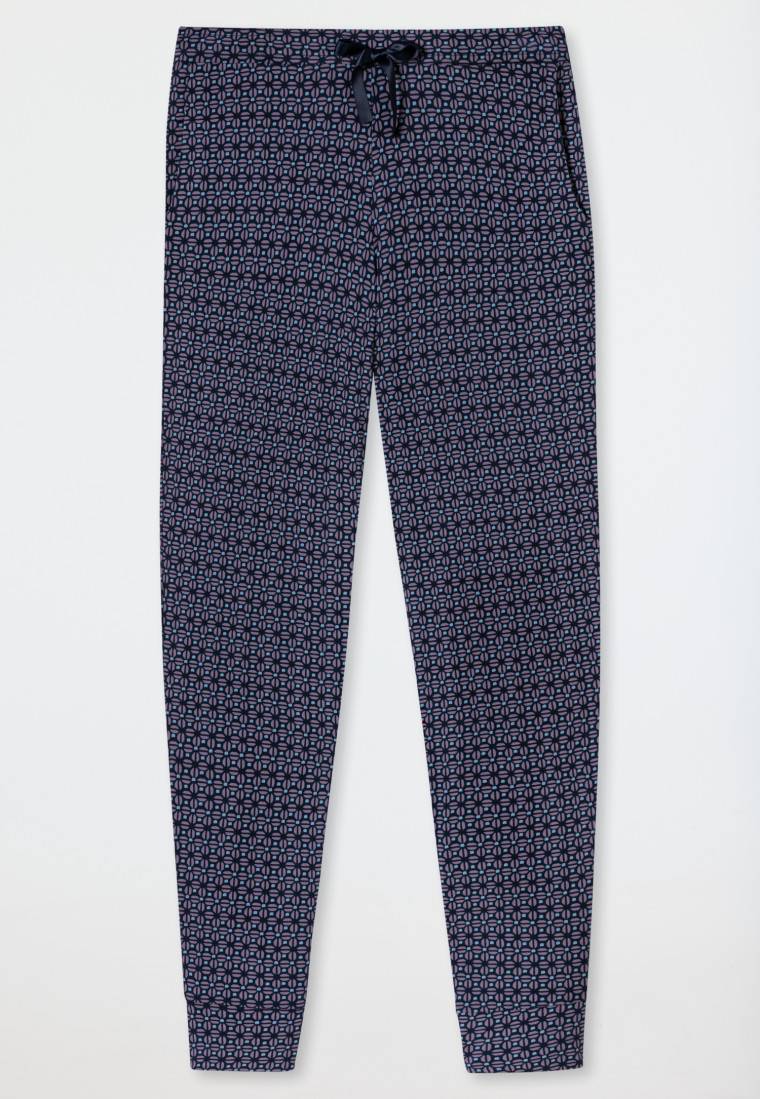 Schiesser Hose lang Bündchen multicolor floral gemustert - Mix+Relax Online