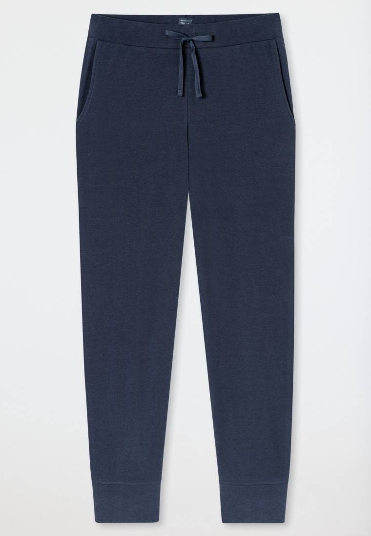 Schiesser Hose lang Bündchen dunkelblau - Mix+Relax Outlet