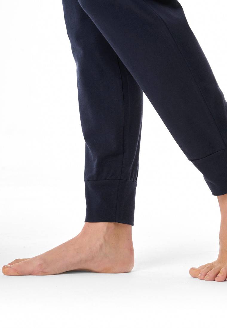 Schiesser Hose lang Bündchen dunkelblau - Mix+Relax Outlet