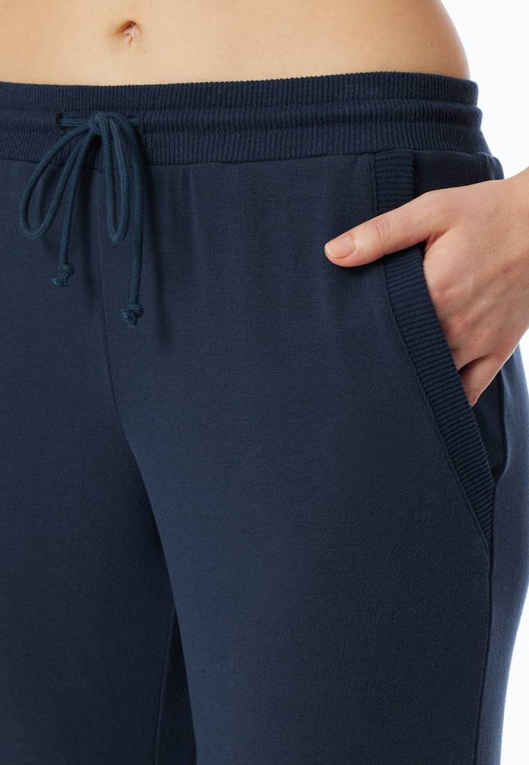 Schiesser Hose lang Feinripp Bündchen nachtblau - Mix+Relax Hotsell