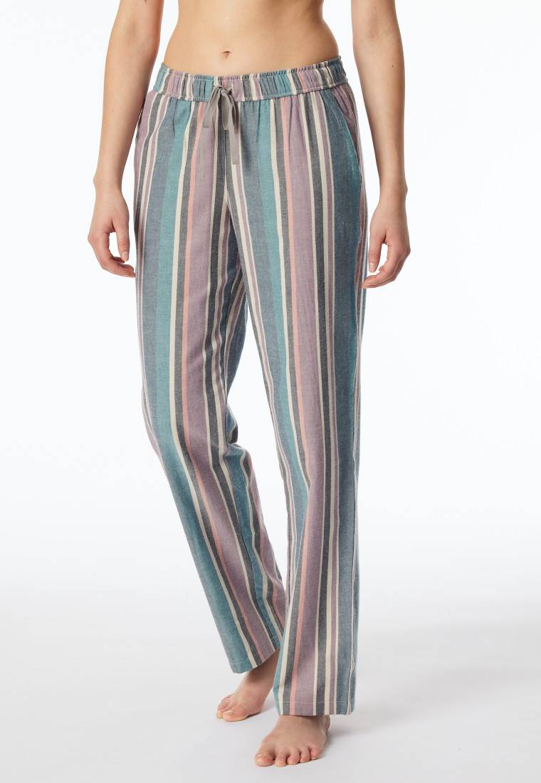 Schiesser Hose lang Flanell Organic Cotton Streifen multicolor - Mix+Relax Fabrikverkauf