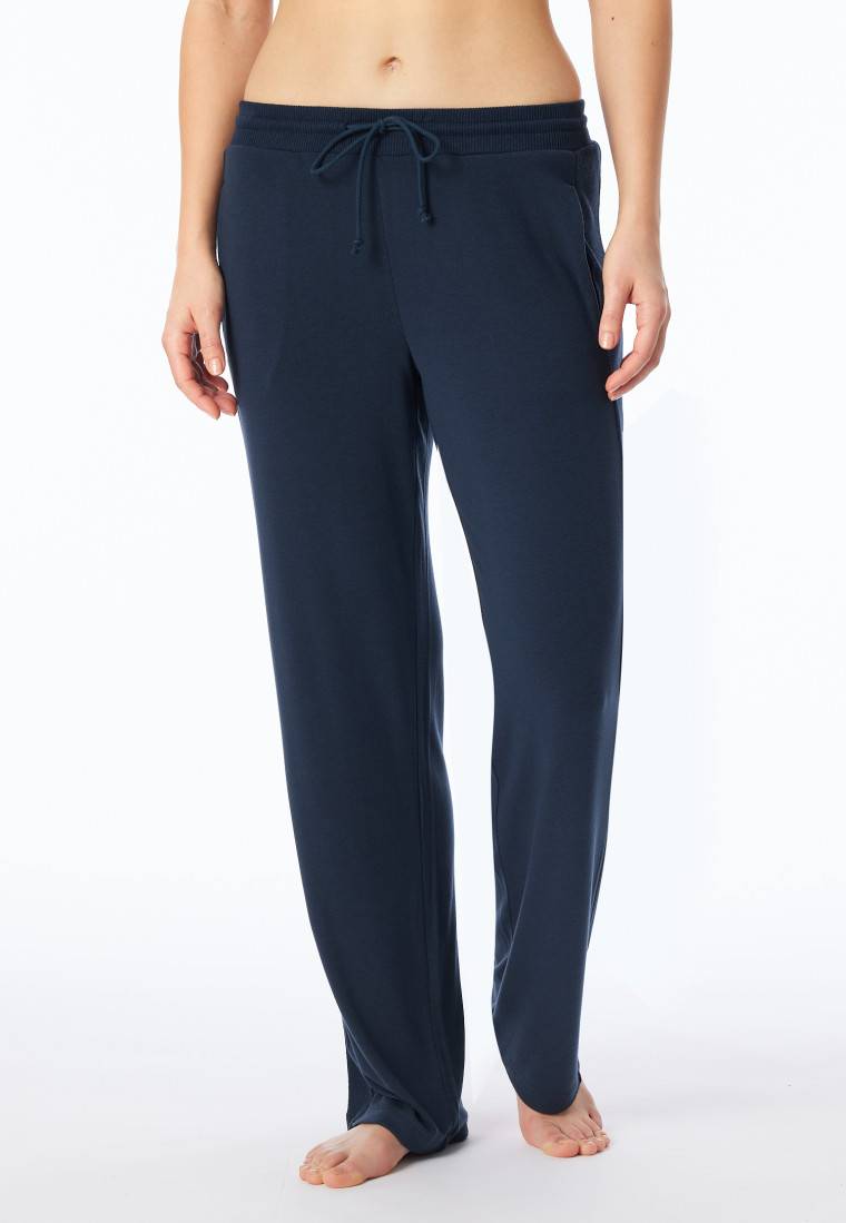 Schiesser Hose lang Feinripp nachtblau - Mix+Relax Kostenloser Versand