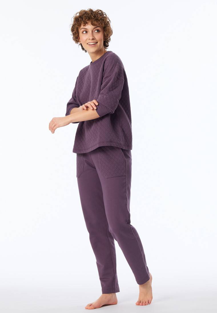 Schiesser Hose lang Jersey-Quiltstoff und Sweatware malve - Mix+Relax