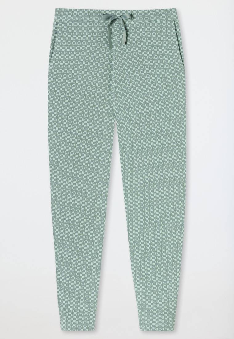 Schiesser Hose lang Bündchen multicolor floral gemustert - Mix+Relax Fabrikpreis