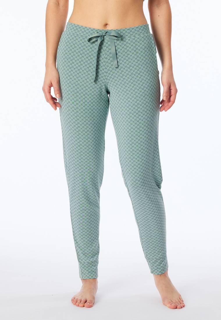 Schiesser Hose lang Bündchen multicolor floral gemustert - Mix+Relax Fabrikpreis