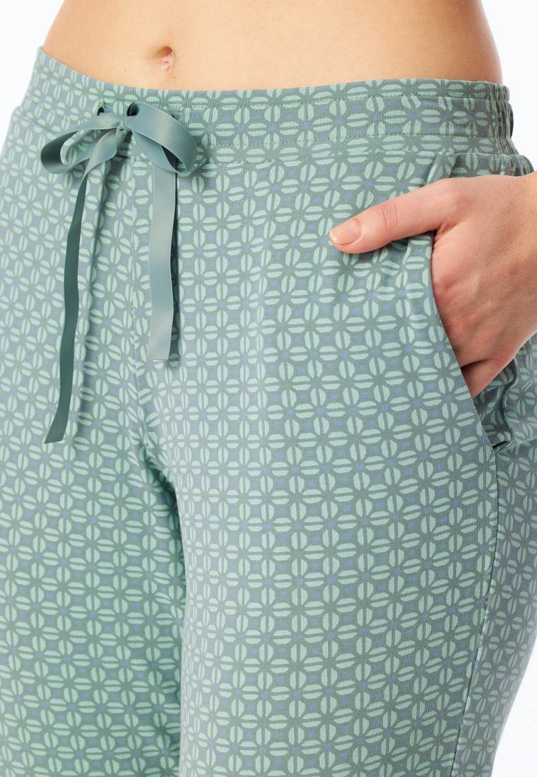 Schiesser Hose lang Bündchen multicolor floral gemustert - Mix+Relax Fabrikpreis
