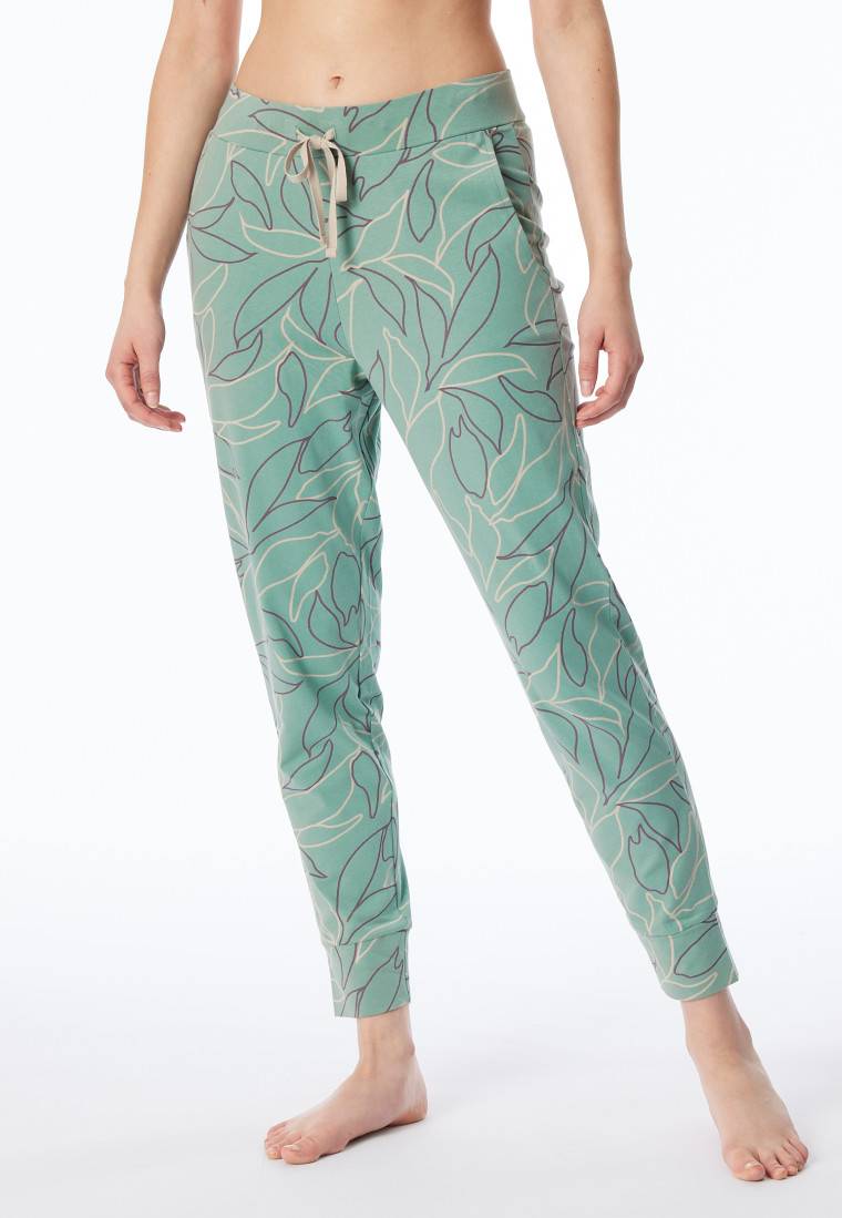 Schiesser Hose lang Bündchen Blumen multicolor - Mix+Relax Rabatt
