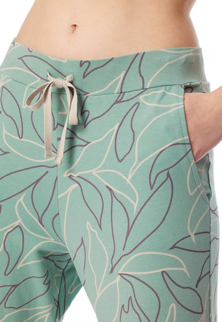 Schiesser Hose lang Bündchen Blumen multicolor - Mix+Relax Rabatt