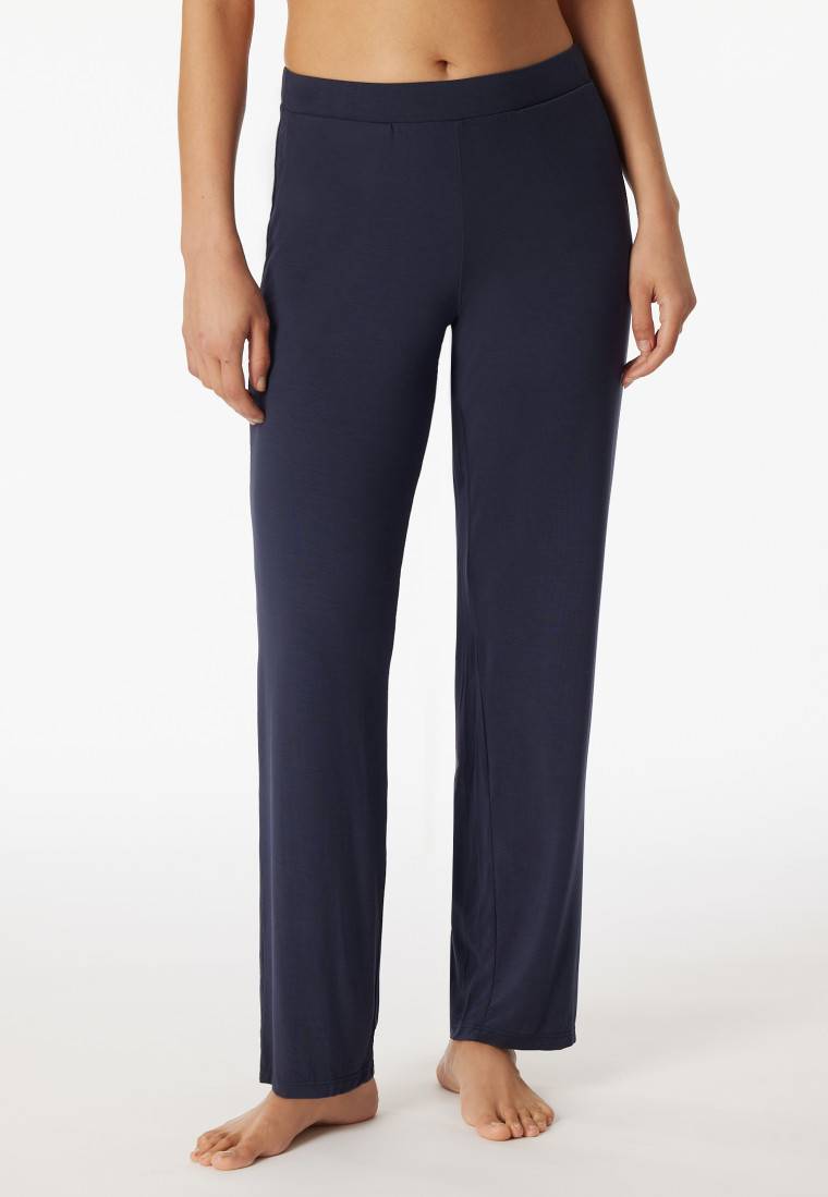 Schiesser Loungehose lang Modal Marlene-Schnitt blau - Mix+Relax Online Shopping