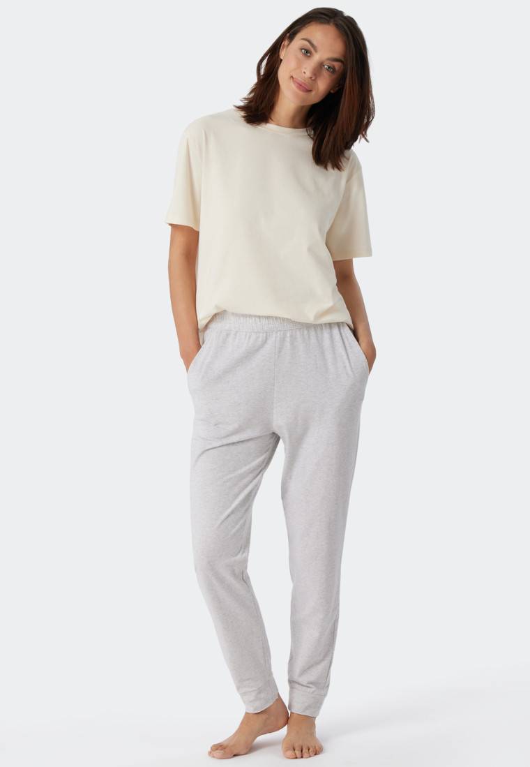 Schiesser Hose lang Bündchen grau-meliert - Mix+Relax