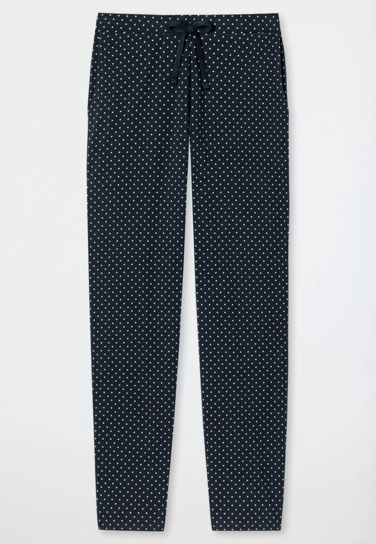 Schiesser Loungehose lang Jersey Punkte dunkelblau gemustert - Mix+Relax Vatertagsangebot