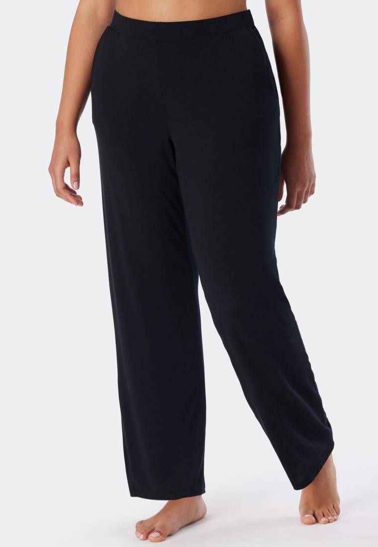 Schiesser Loungehose lang Modal Marlene-Schnitt schwarz - Mix+Relax Zeitlich begrenztes Angebot