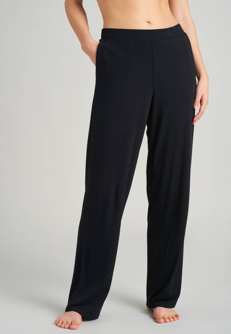 Schiesser Loungehose lang Modal Marlene-Schnitt schwarz - Mix+Relax Zeitlich begrenztes Angebot