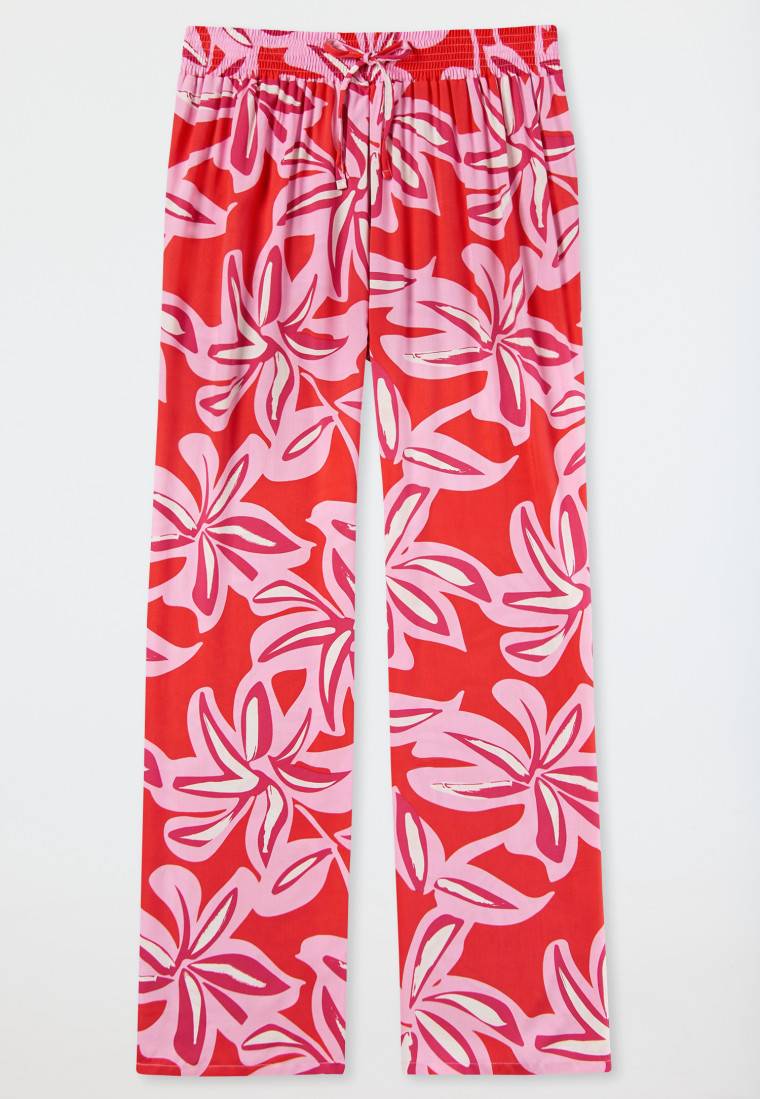 Schiesser Loungehose lang Viskose Blumenprint multicolor - Mix+Relax Blitzangebot